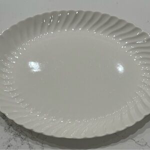 Vintage white platter usa off white farmhouse cottage core